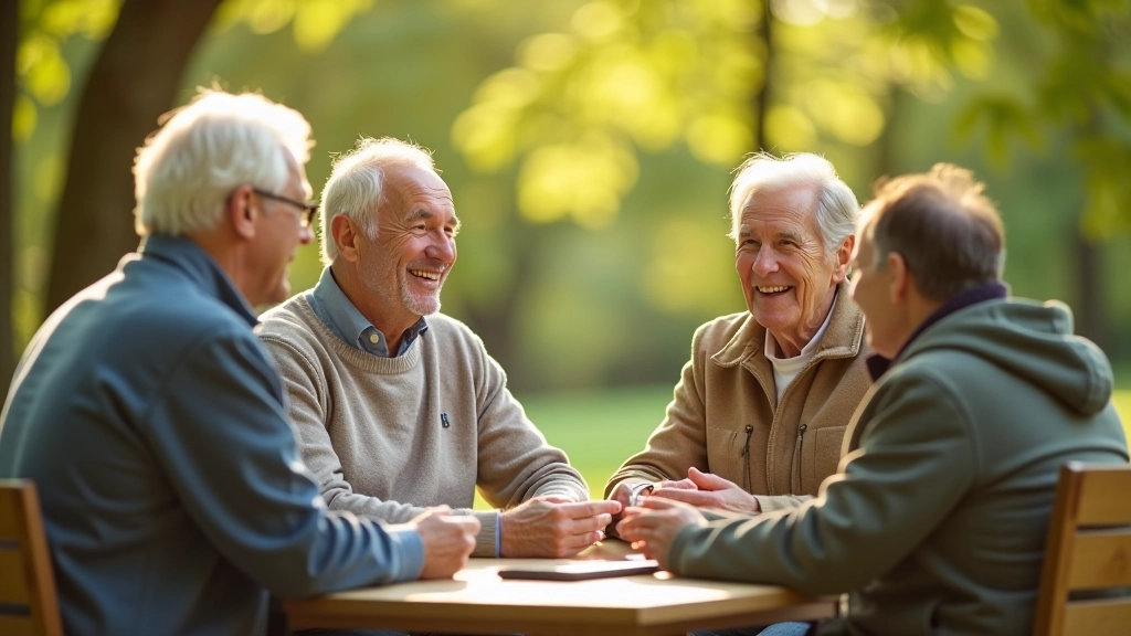 Seniori sarunājas parkā